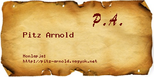 Pitz Arnold névjegykártya